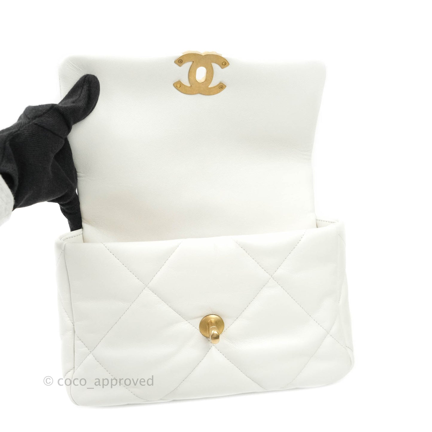 Chanel 19 Small White Mixed Hardware