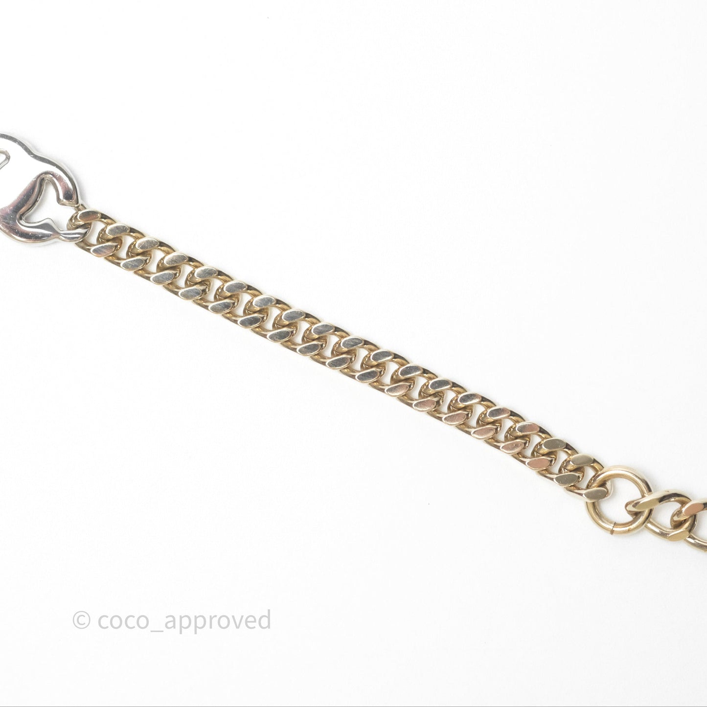 Chanel Silver CC Crystal Chain Choker Gold Tone 24V