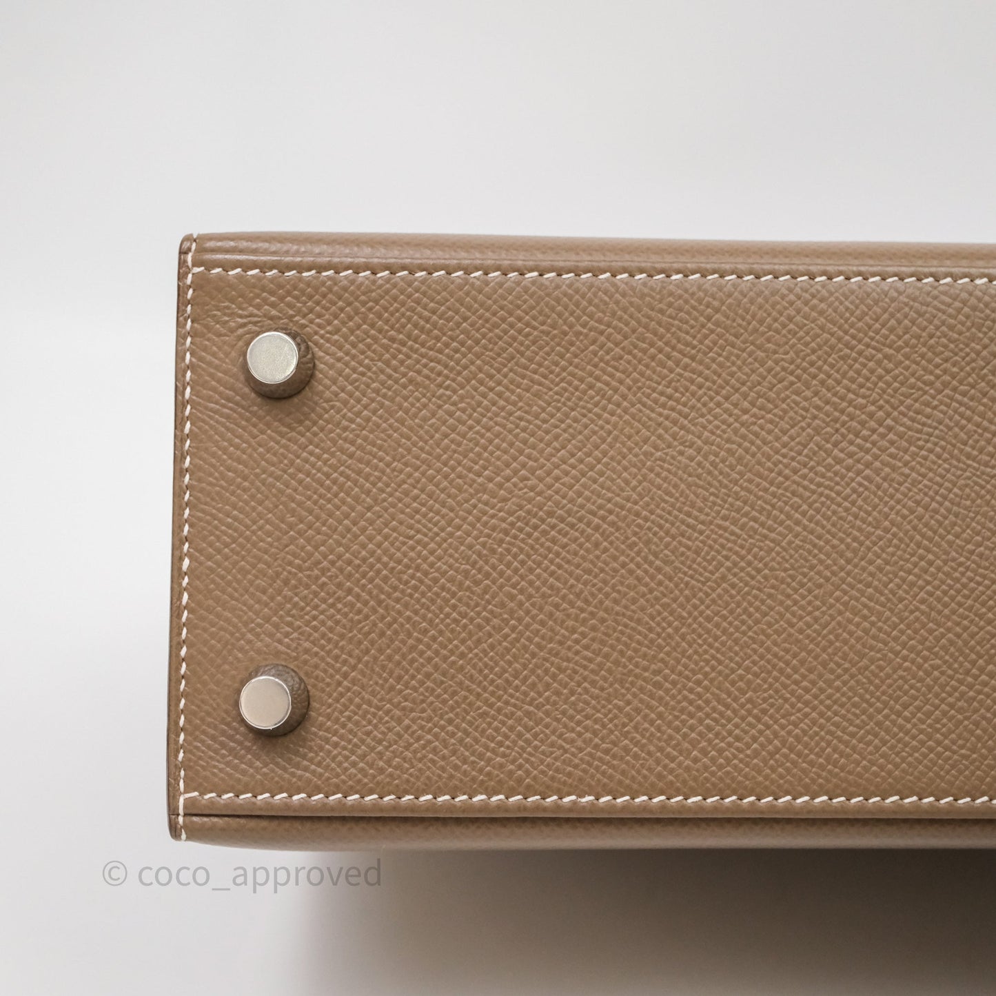 Hermes Kelly 25 Etoupe 18 Epsom Palladium Hardware