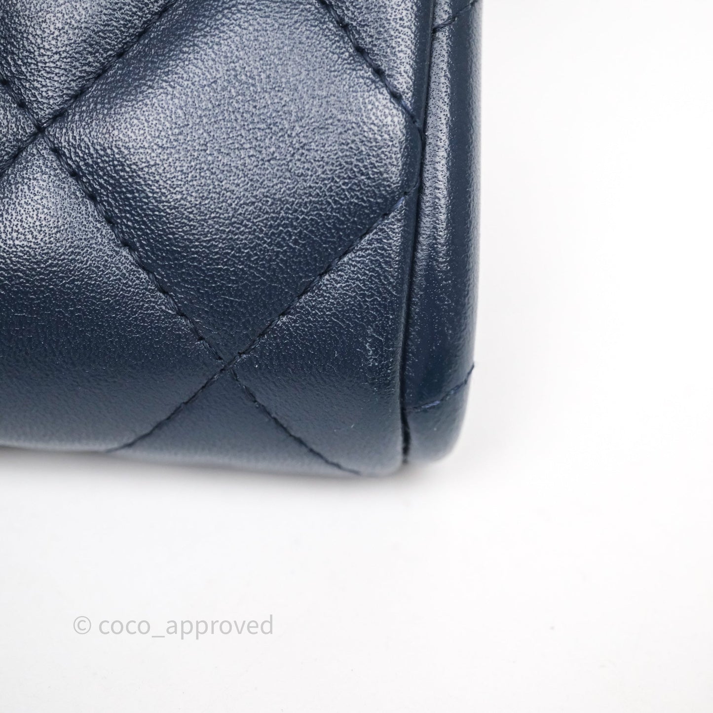 Chanel Quilted Clutch with Chain Lambskin Navy Gun Metal Hardware