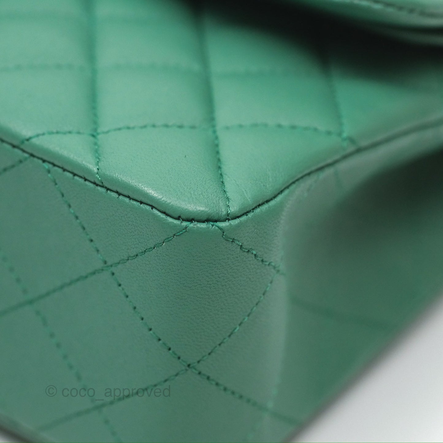 Chanel Small S/M Classic Flap Green Lambskin Gold Hardware