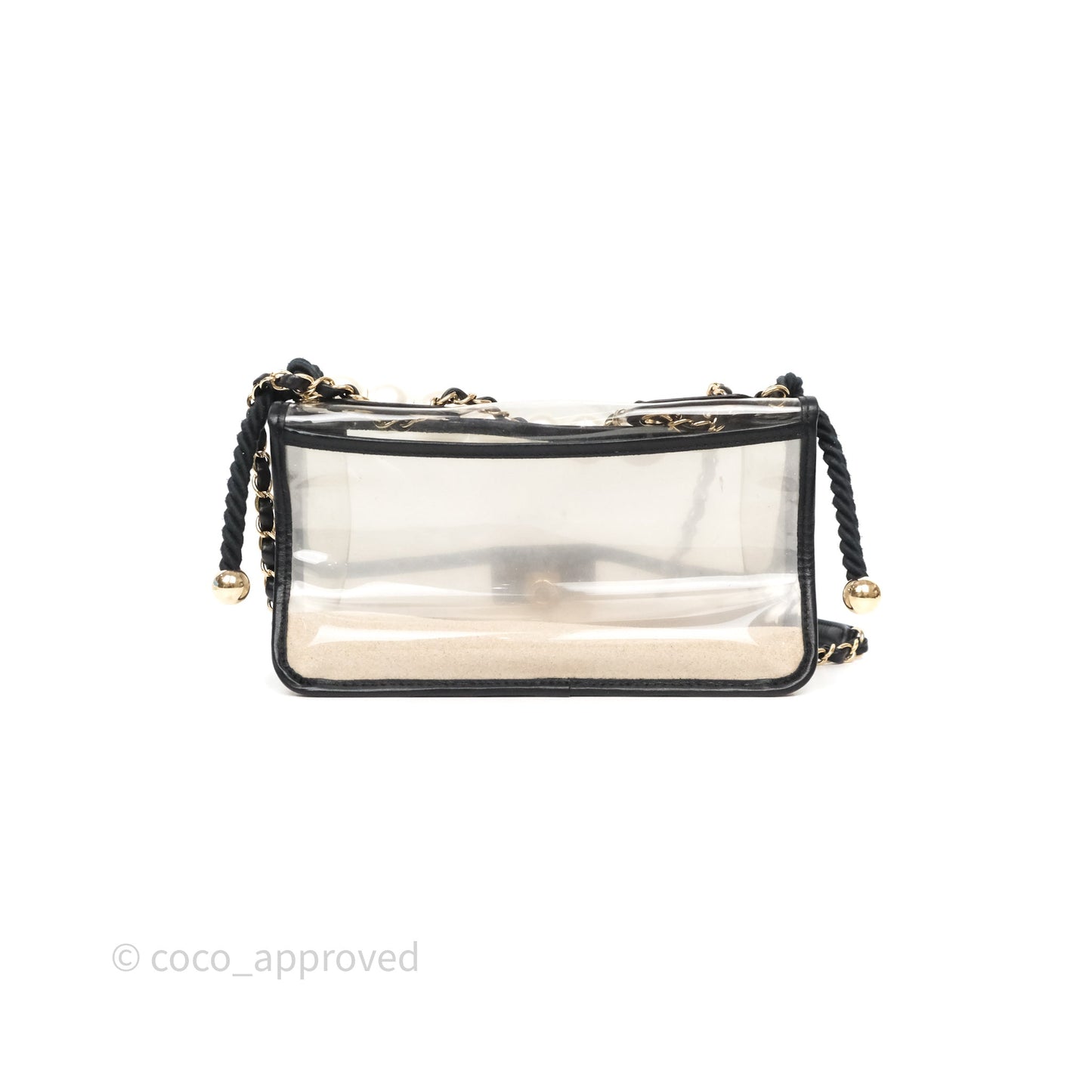 Chanel Medium Sand By The Sea PVC Flap Black Lambskin Gold Hardware