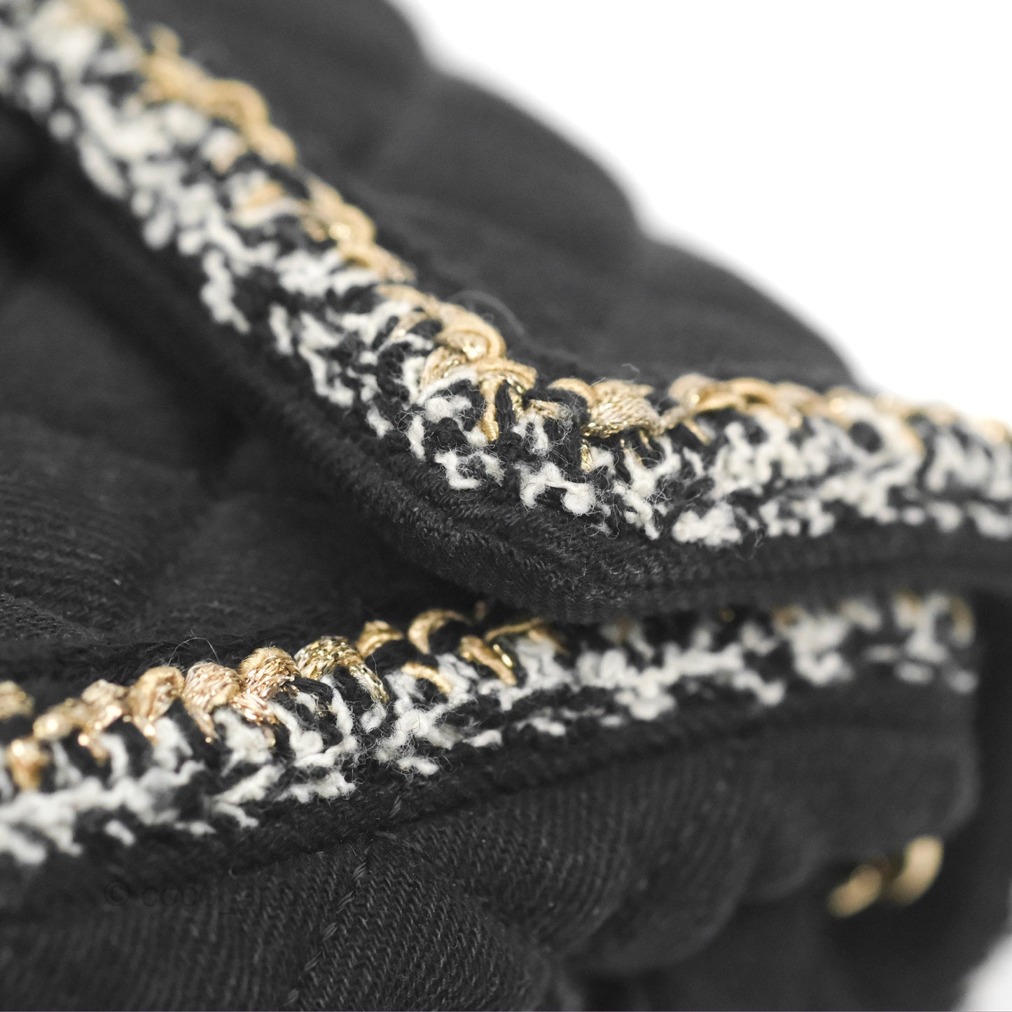 Chanel Mini Rectangular Flap Bag Black Denim Braided Gold Hardware 18A
