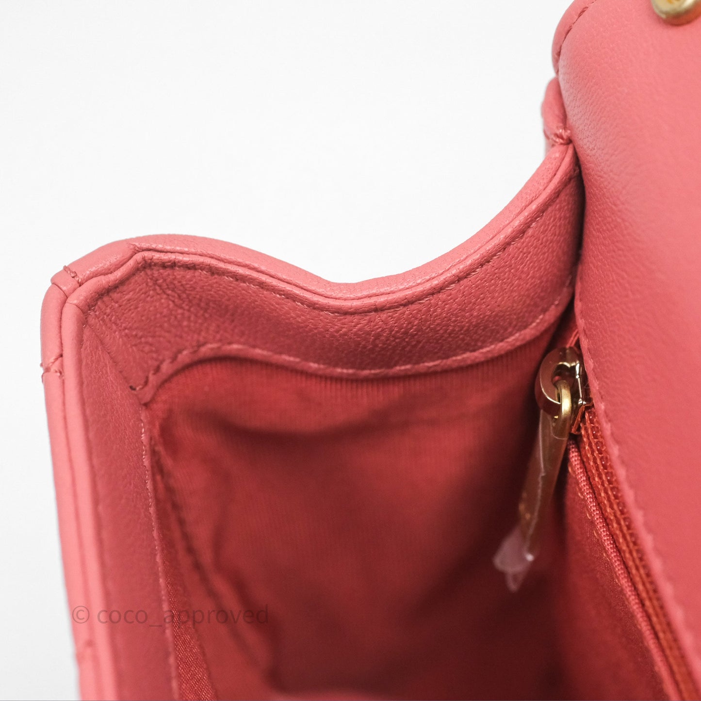 Chanel Quilted Small Chain Infinity Handle Bag Pink Lambskin Aged Gold Hardware