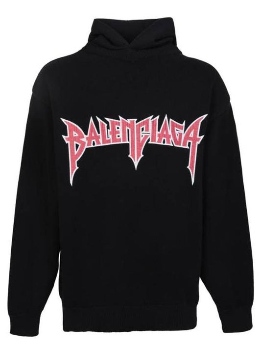Luxury Balenciaga Logo Hoodie Black