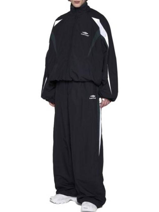 Luxury Balenciaga Embroidered Logo Nylon Track Pants Black
