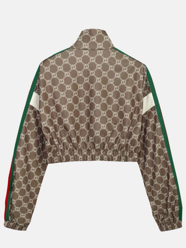 Luxury Gucci Trending 2025 Interlocking G Zip-up Crop Jacket Brown