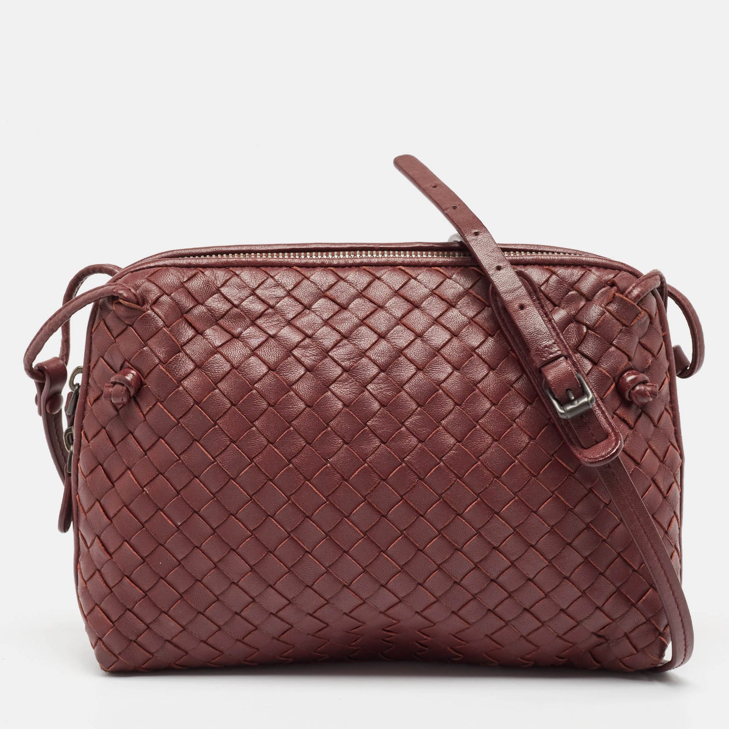 Luxury Bottega Veneta  Intrecciato Leather Nodini Crossbody Bag