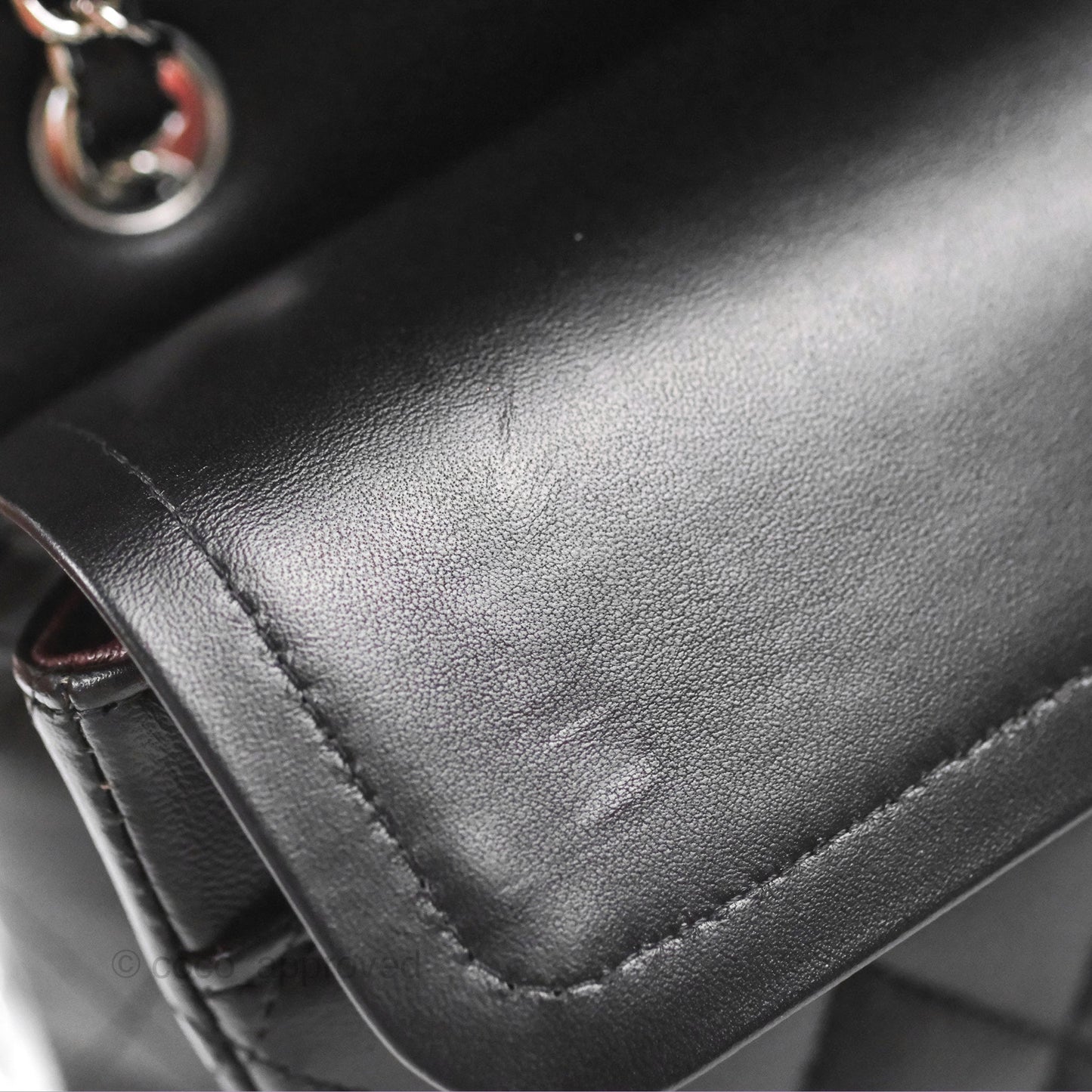 Chanel Classic M/L Medium Flap Quilted Black Lambskin Silver Hardware