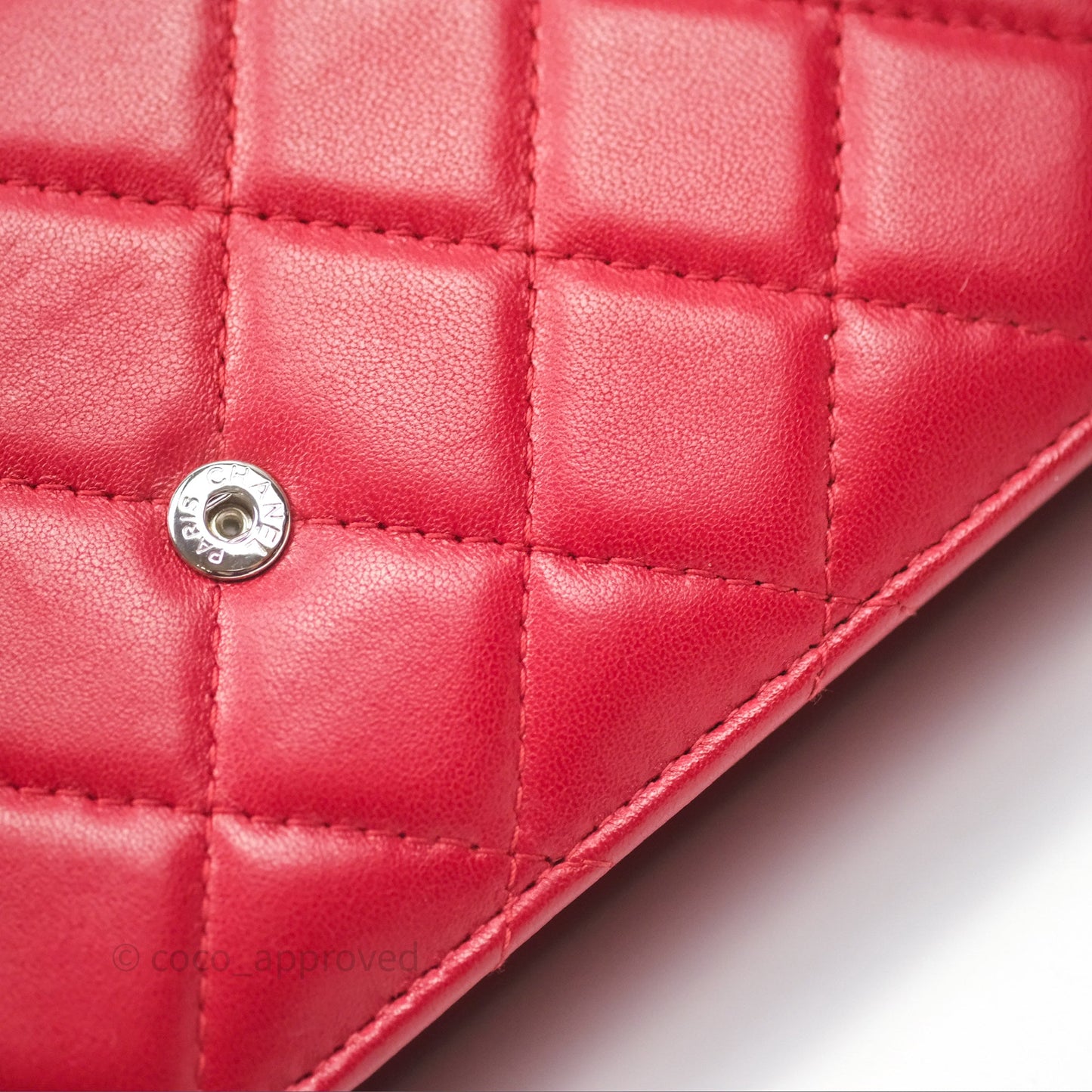 Chanel Boy Wallet on Chain WOC Red Lambskin Ruthenium Hardware