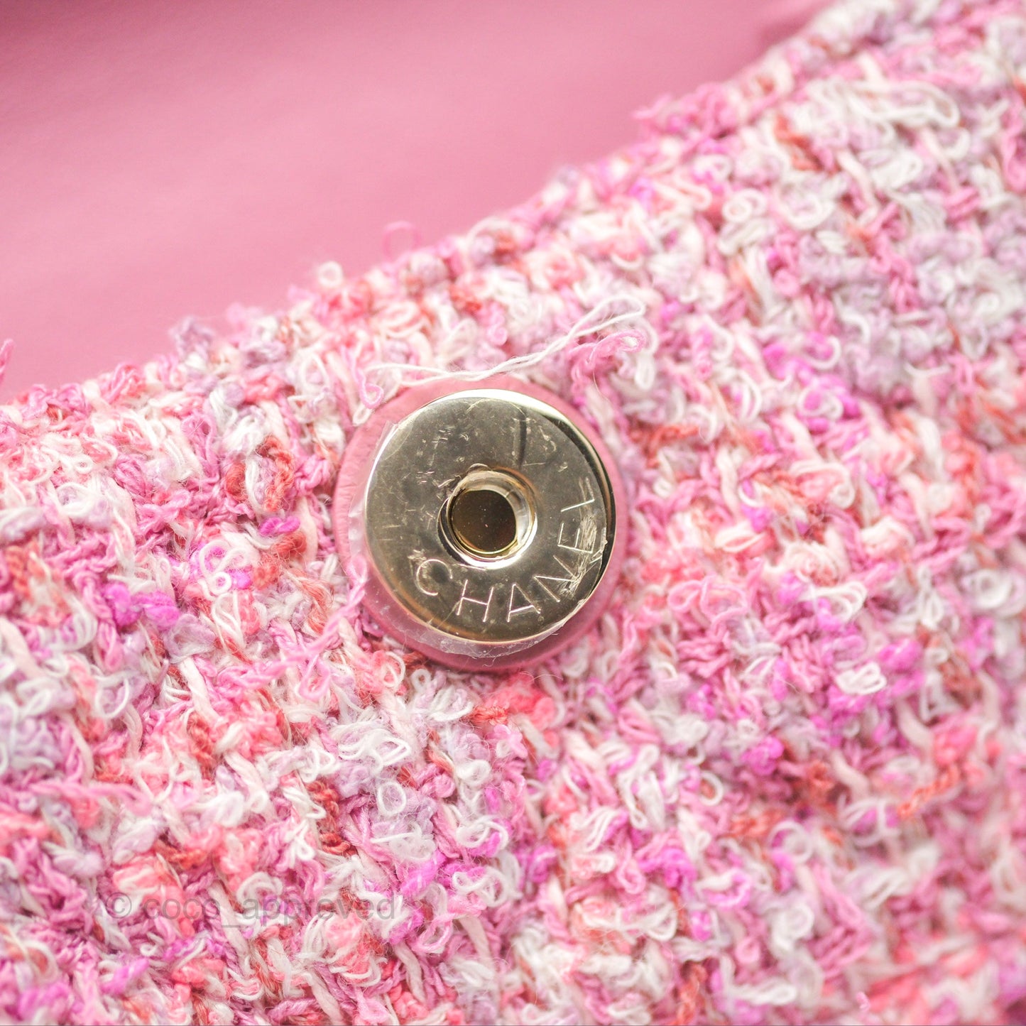 Chanel Classic Mini Backpack Pink Tweed Gold Hardware