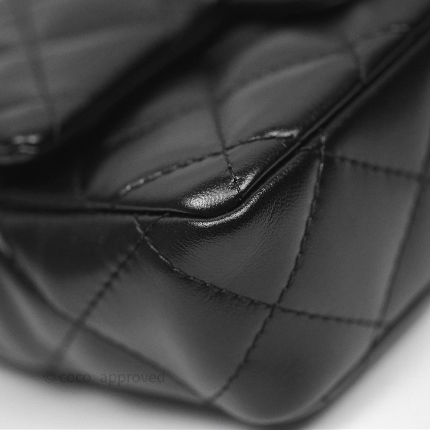 Chanel Top Handle Flap Bag Black Shiny Lambskin Gold Hardware 23S
