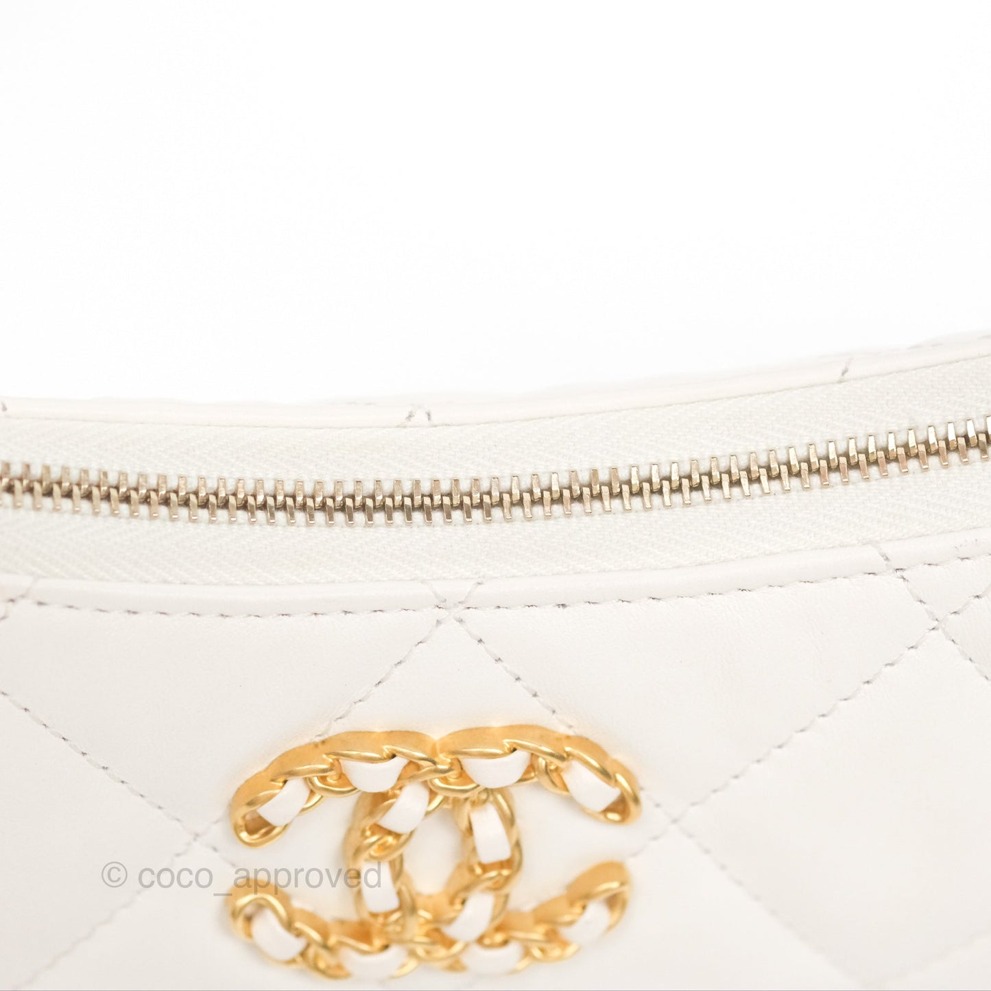 Chanel Hobo Bag White Aged Calfskin Aged Gold Hardware
