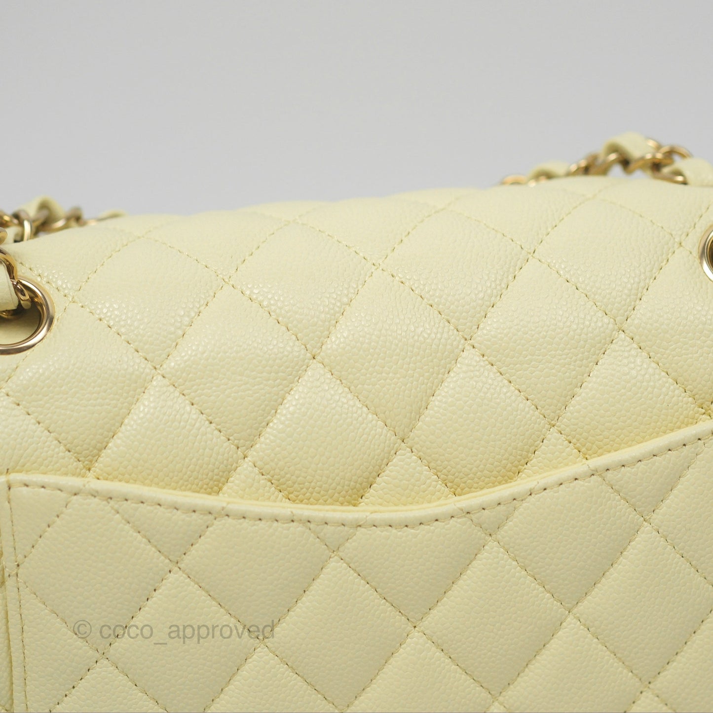 Chanel Small Classic Flap Quilted Yellow Caviar Gold Hardware