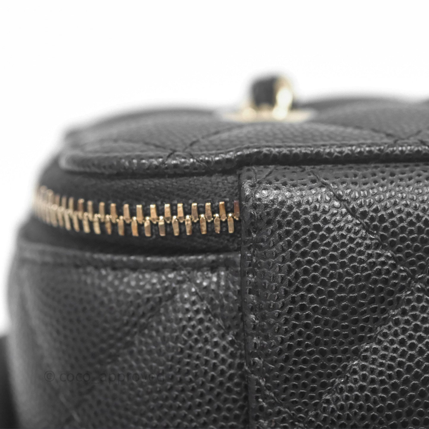 Chanel Vanity Rectangular With Chain Black Caviar Gold Hardware