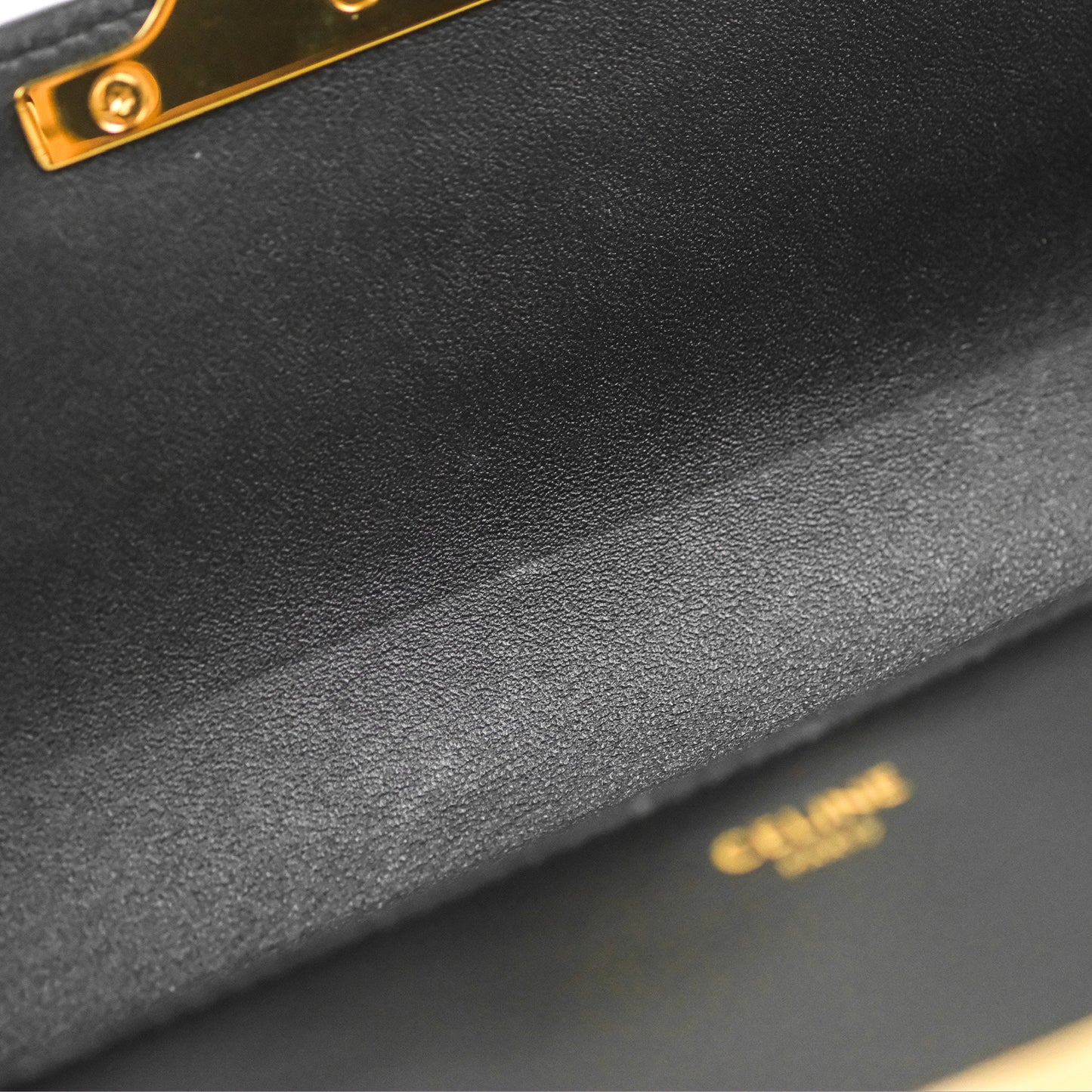 Celine Triomphe Shoulder Bag Black Calfskin