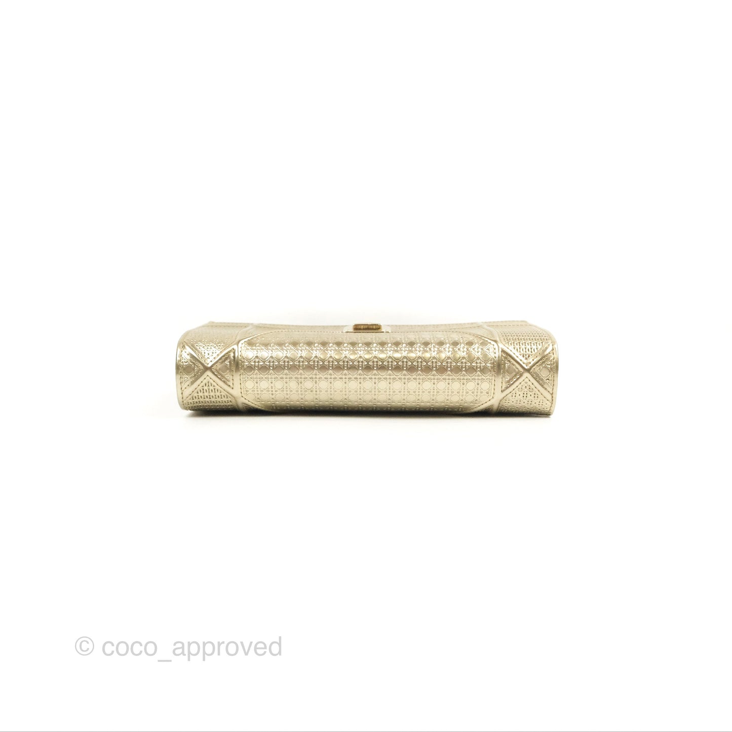 Christian Dior Diorama Clutch with Chain Metallic Gold Gold Hardware