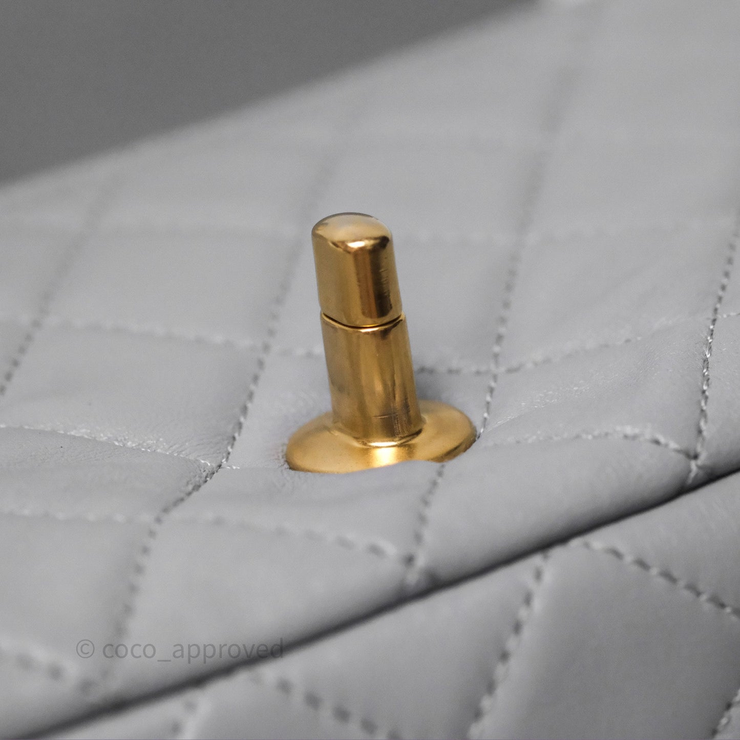 Chanel Pearl Crush Mini Rectangular Quilted Grey Lambskin Aged Gold Hardware