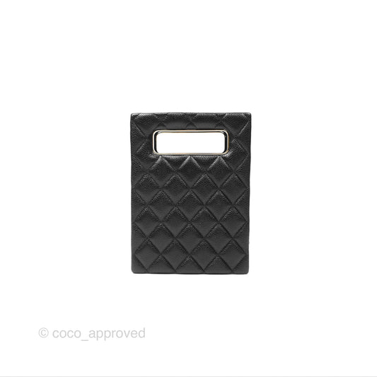 Chanel Evening Bag Caviar Black Gold Hardware 22S