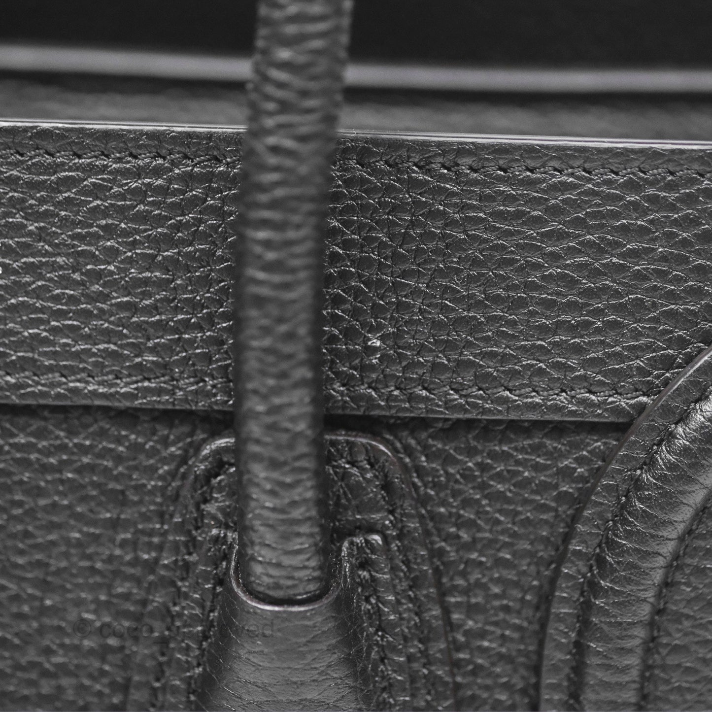 Celine Nano Luggage Bag Black Drummed Calfskin