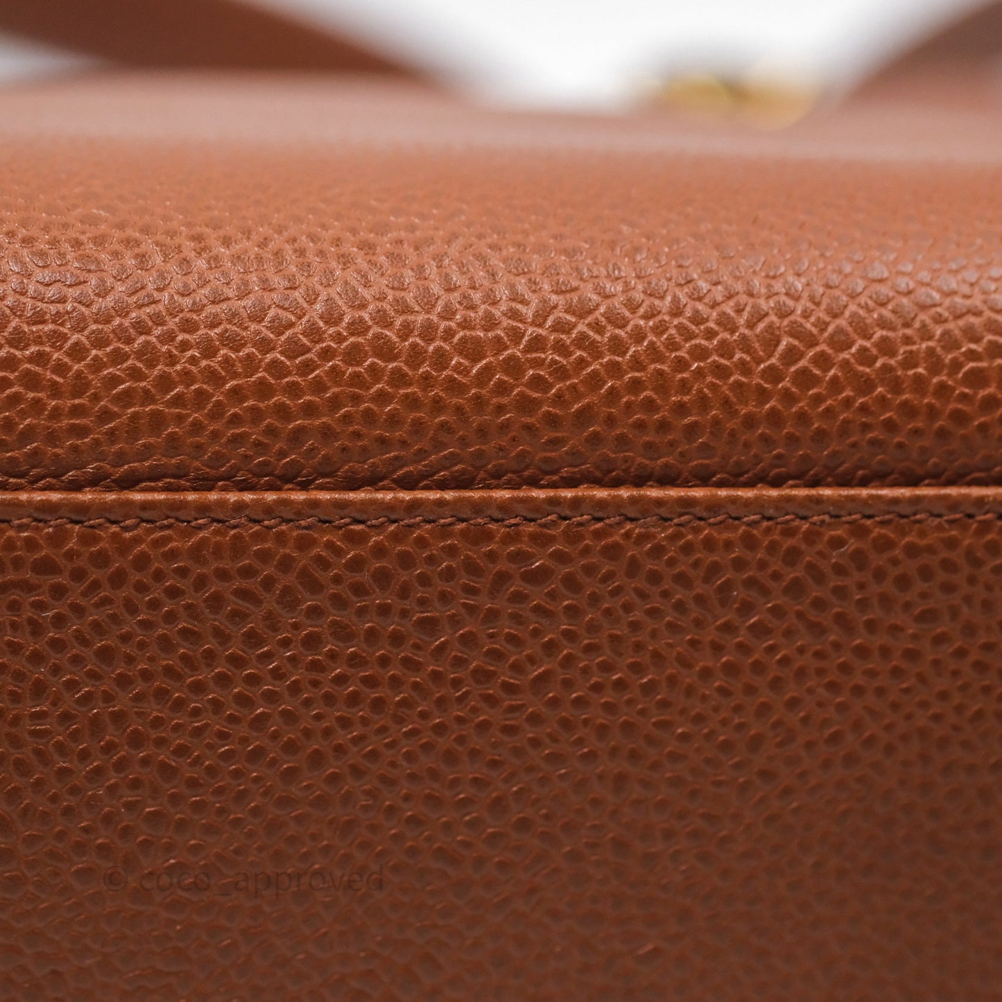Chanel Vintage Tote Caramel Caviar 24K Gold Hardware