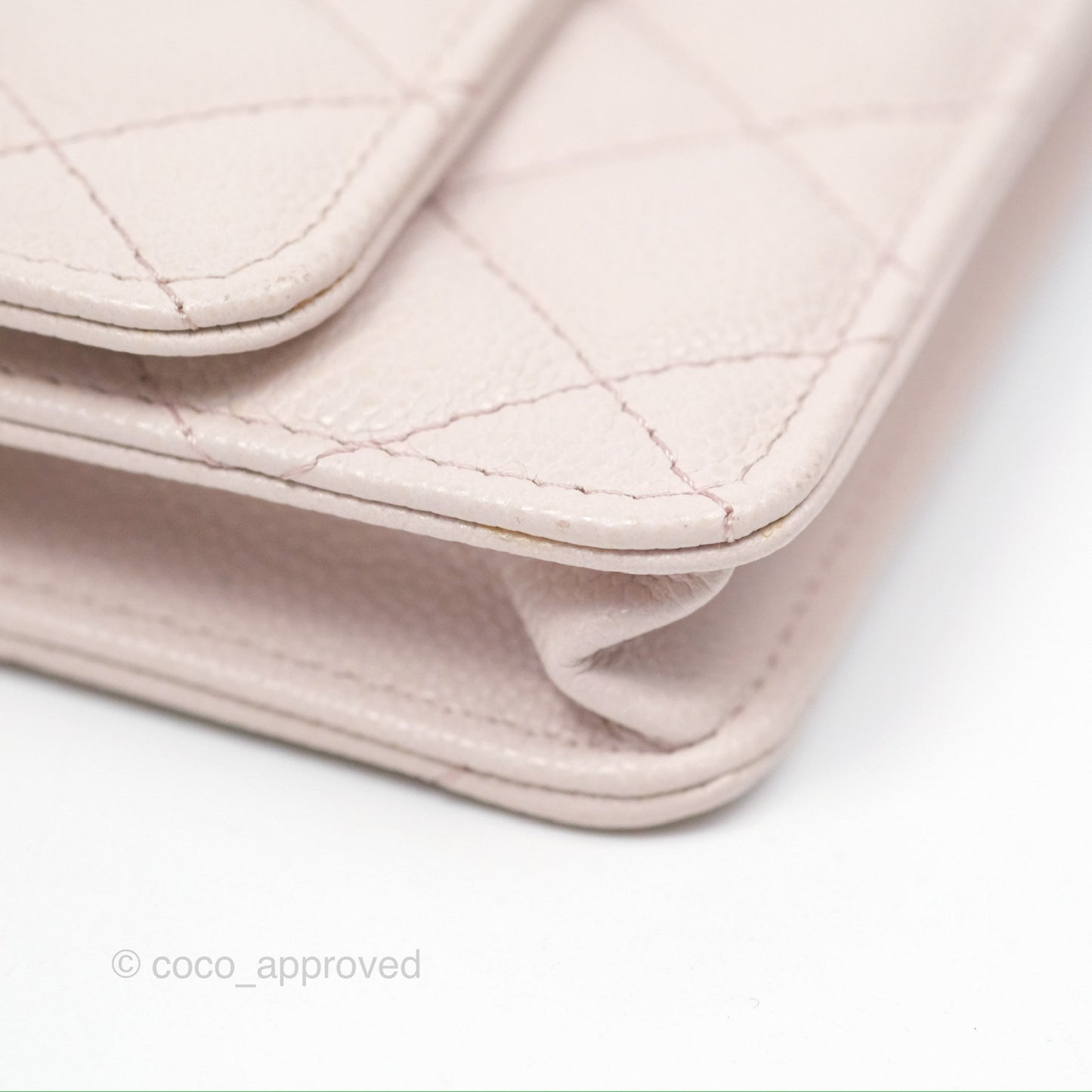 Chanel Miss Coco Clutch With Chain Quilted Lilac Pink Caviar Gold Hardware