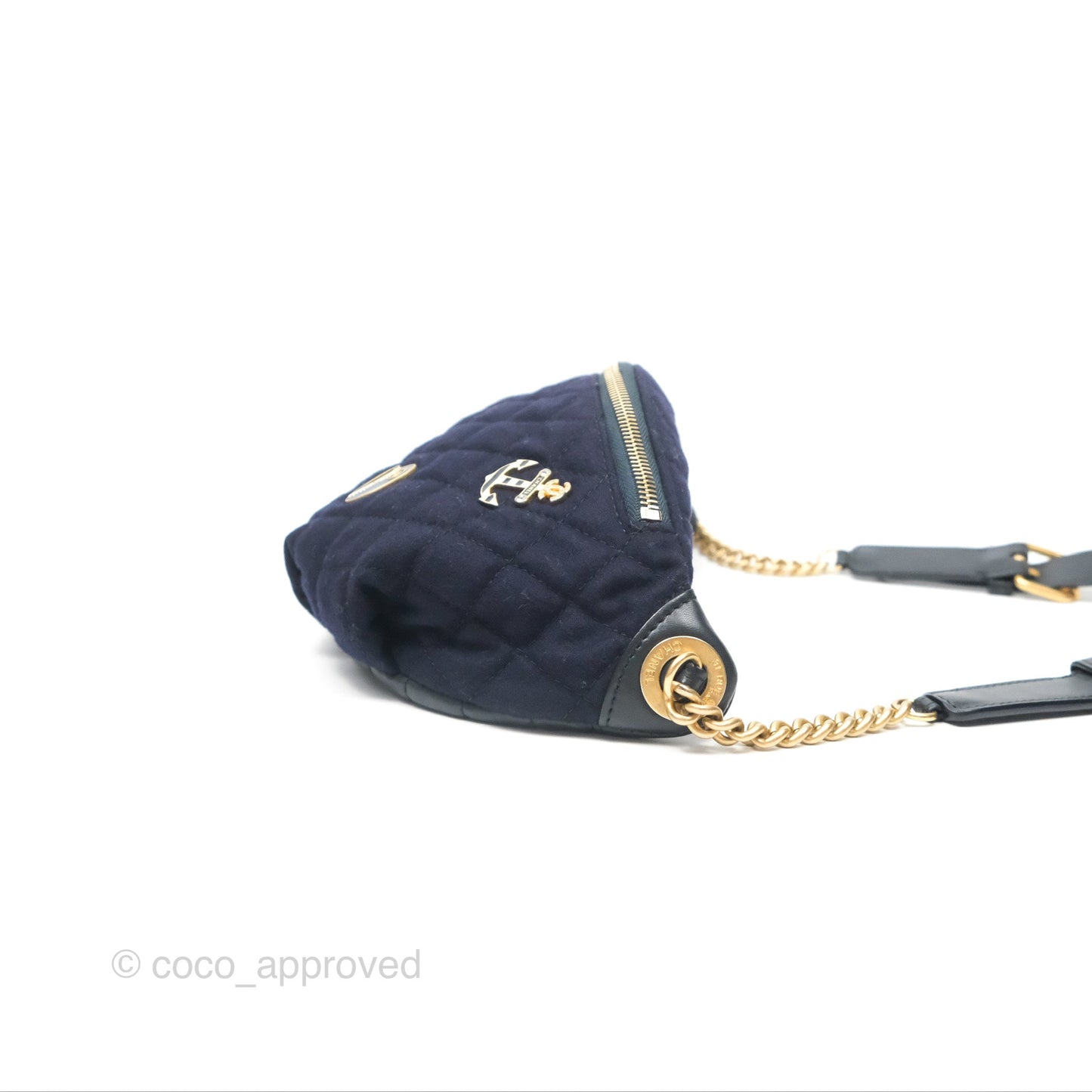 Chanel Paris Hamburg Charms Belt Bag Navy Wool Lambskin