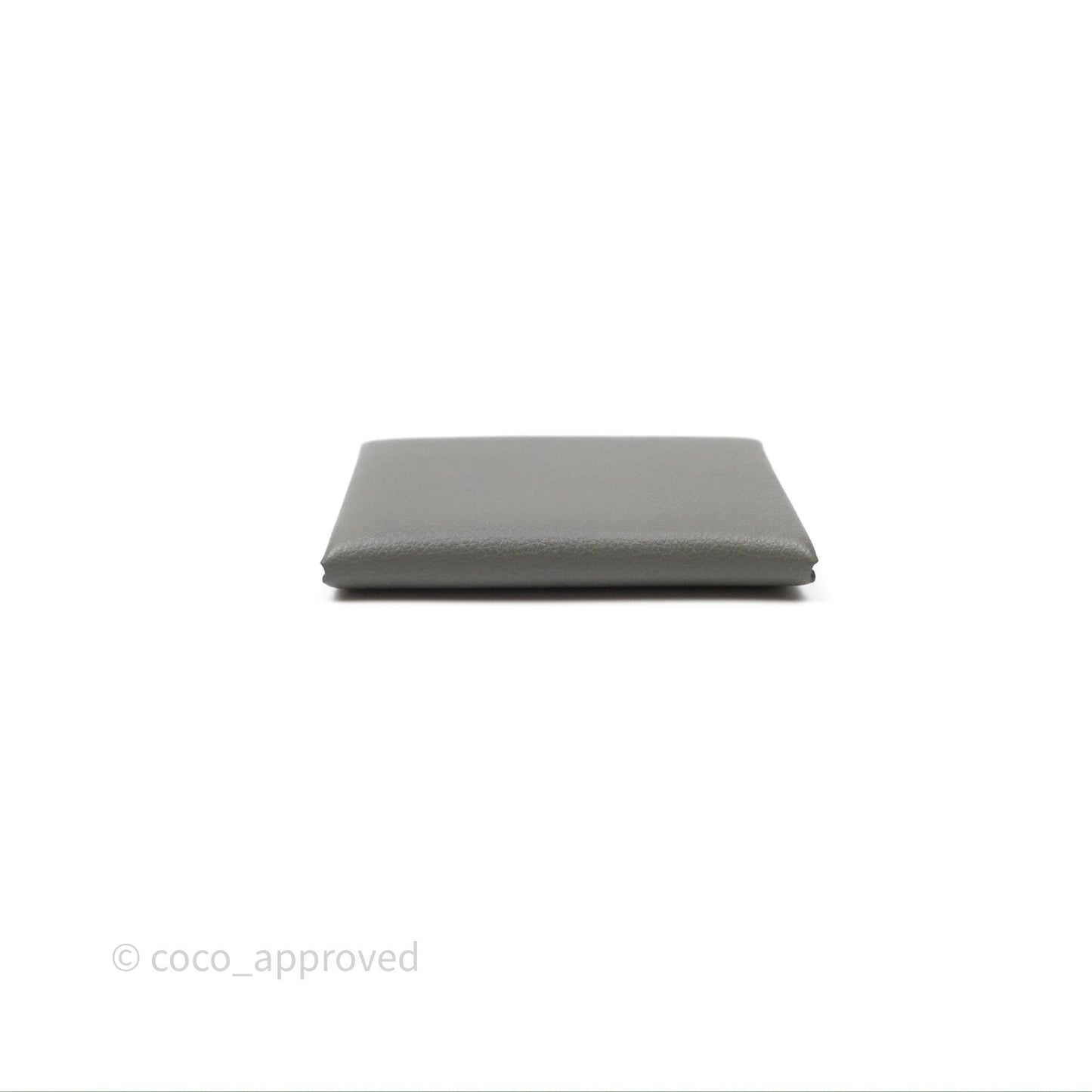 Hermès Calvi Duo Compact Card Holder Gris Meyer 0L Evercolor Palladium Hardware