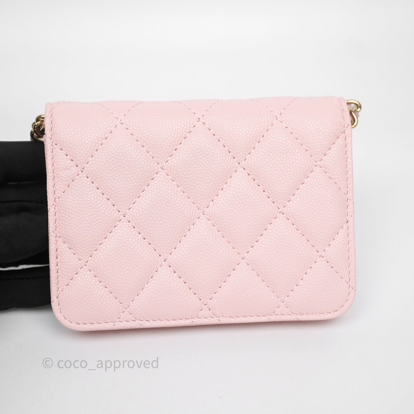 Chanel Mini Clutch With Chain Light Pink Caviar Gold Hardware