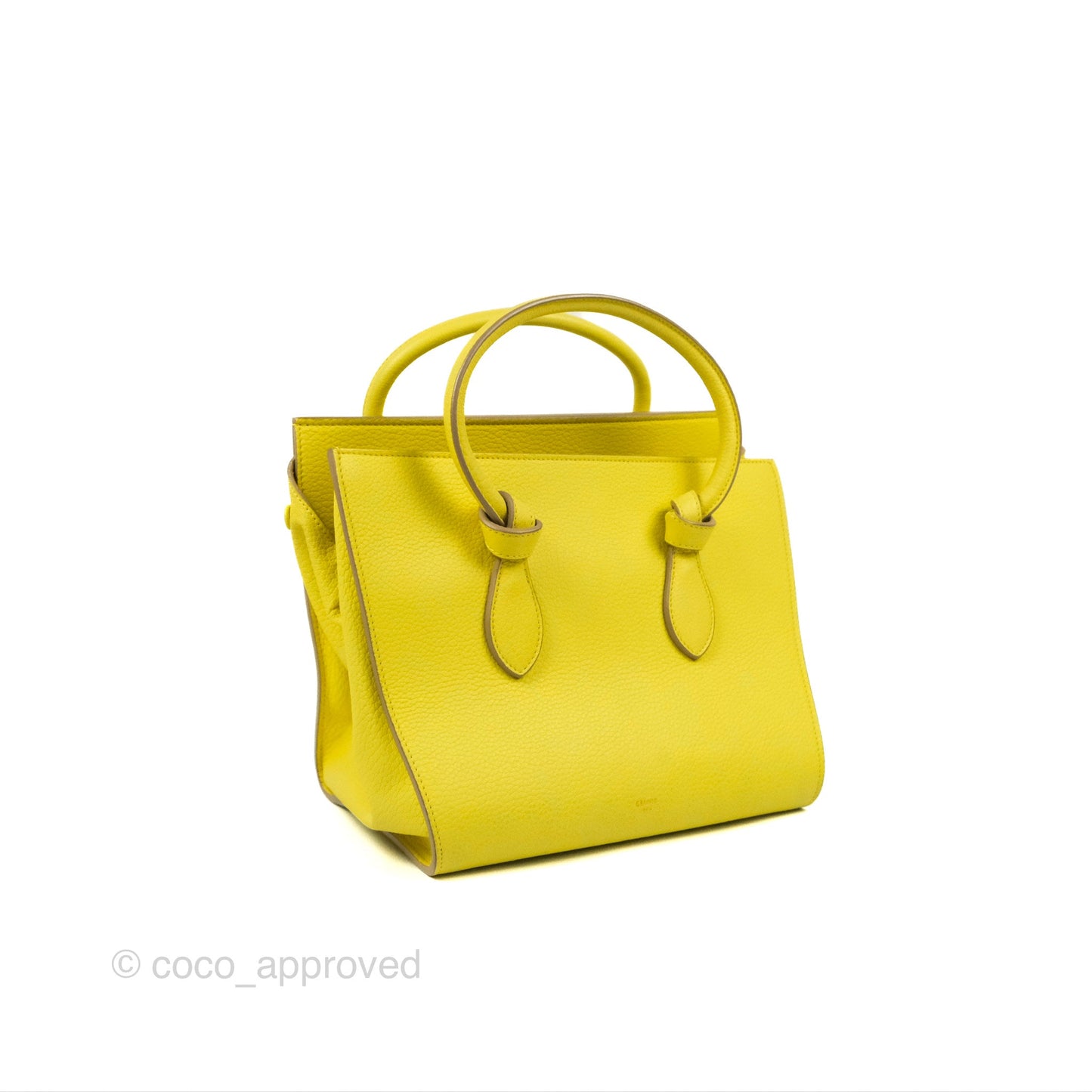 Celine Small Tie Knot Bag Yellow Grained Leather