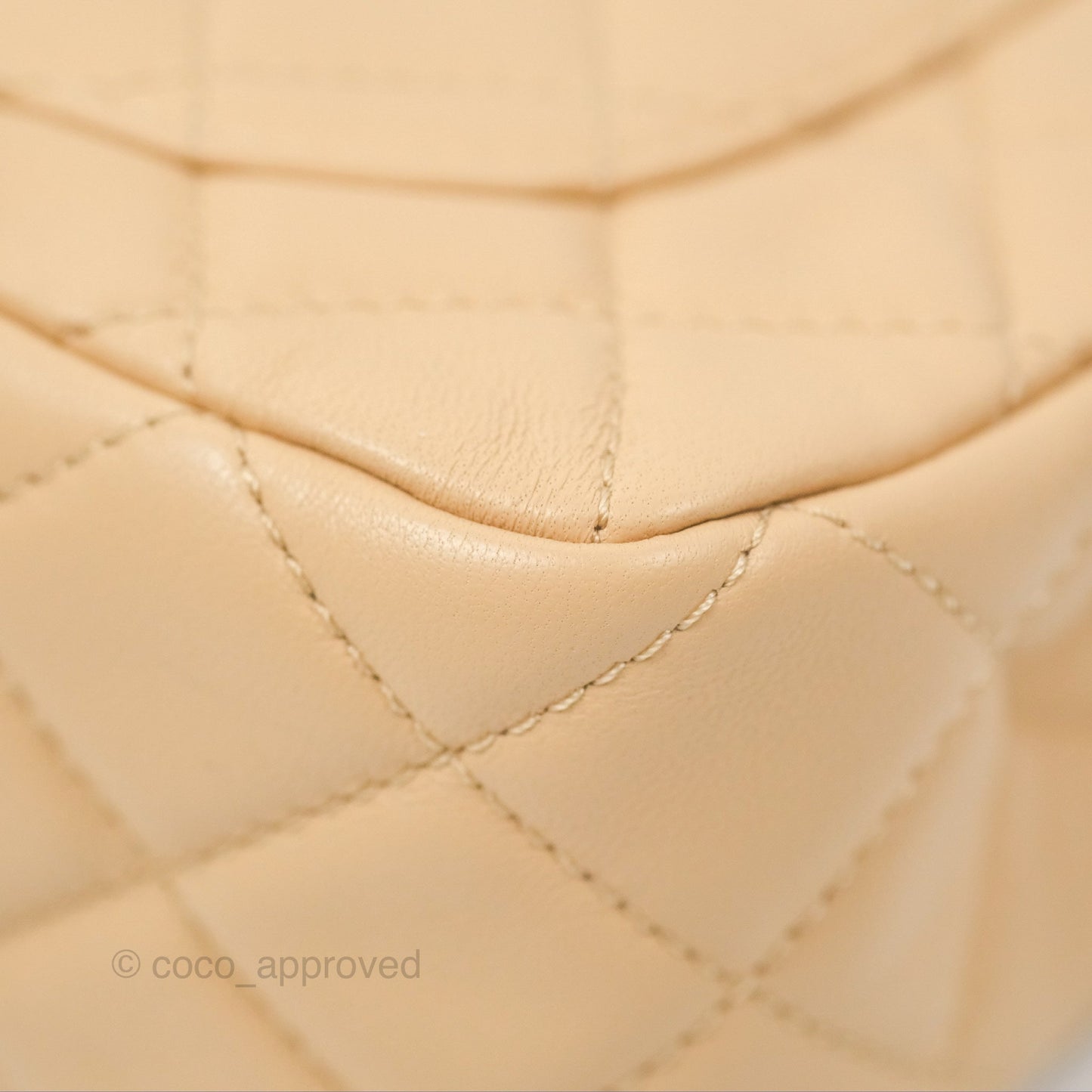 Chanel Mini Rectangular Pearl Crush Beige Lambskin Aged Gold Hardware