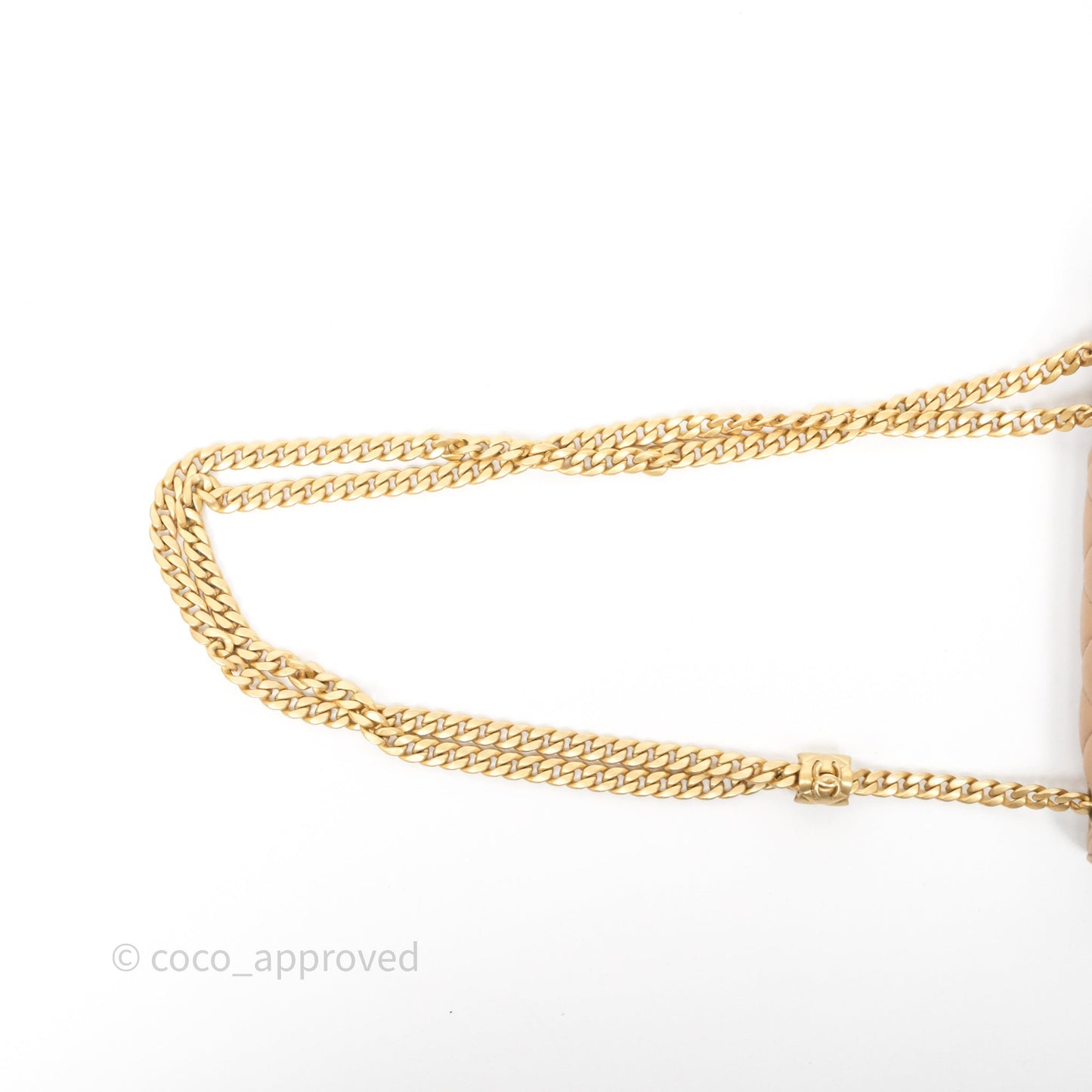 Chanel All Slide Wallet on Chain WOC Adjustable Chain Quilted Beige Lambskin