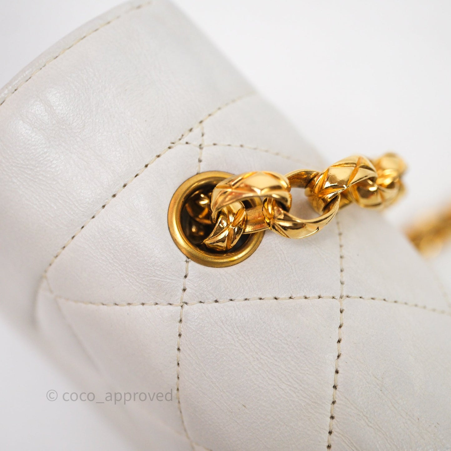 Chanel Vintage Mini Bijoux Chain Flap Bag White Gold Hardware
