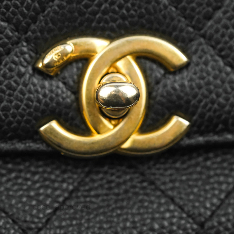 Chanel Chic Affinity Small Grained Calfskin Black Aged Gold Hardware