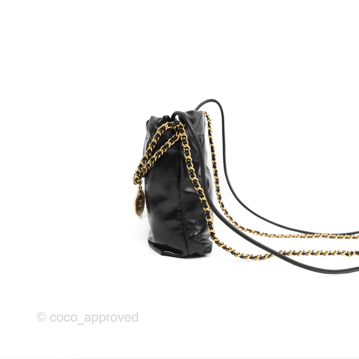 Chanel 22 Mini Bag Black Crumpled Calfskin