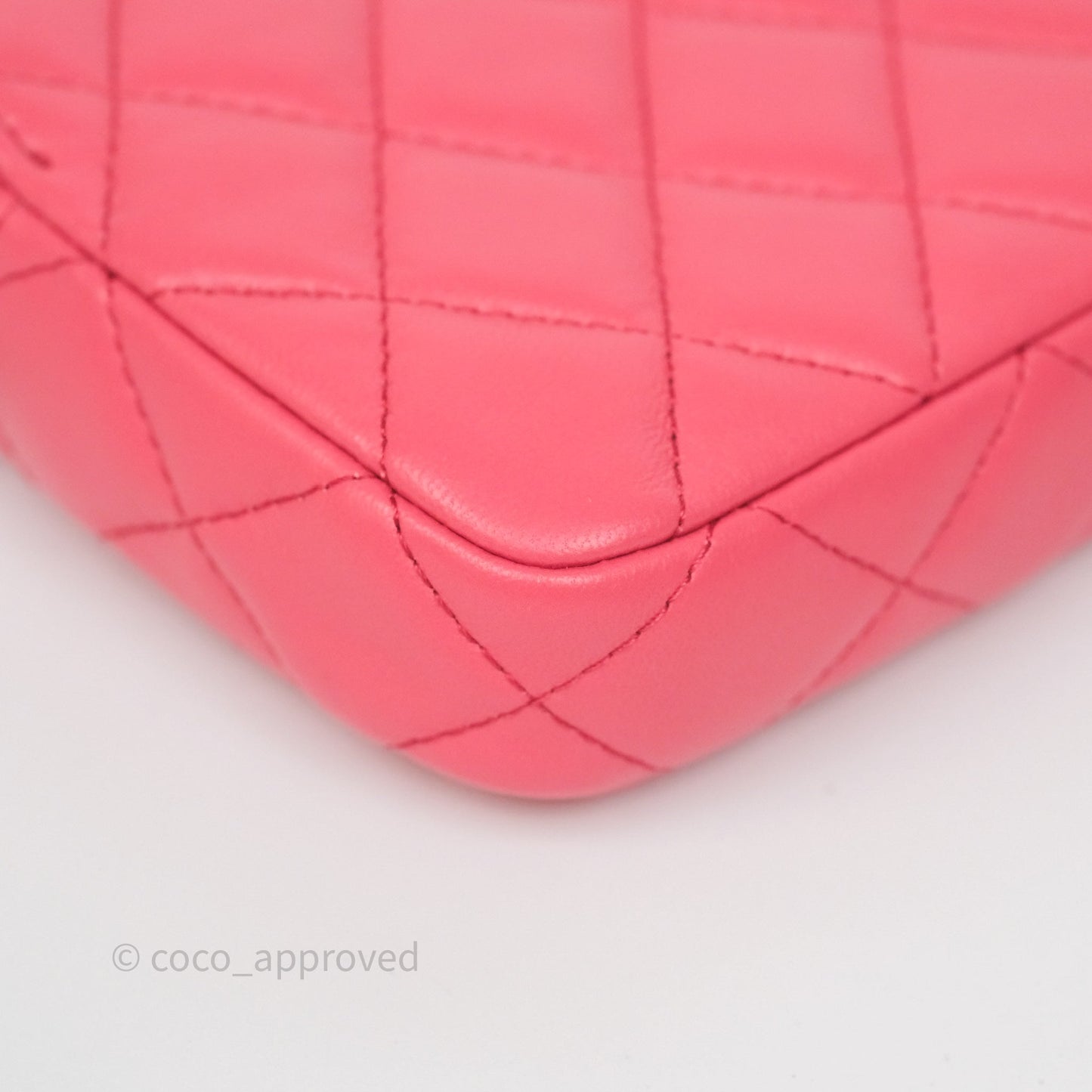 Chanel Double Zip Clutch On Chain Dark Pink Lambskin Silver Hardware