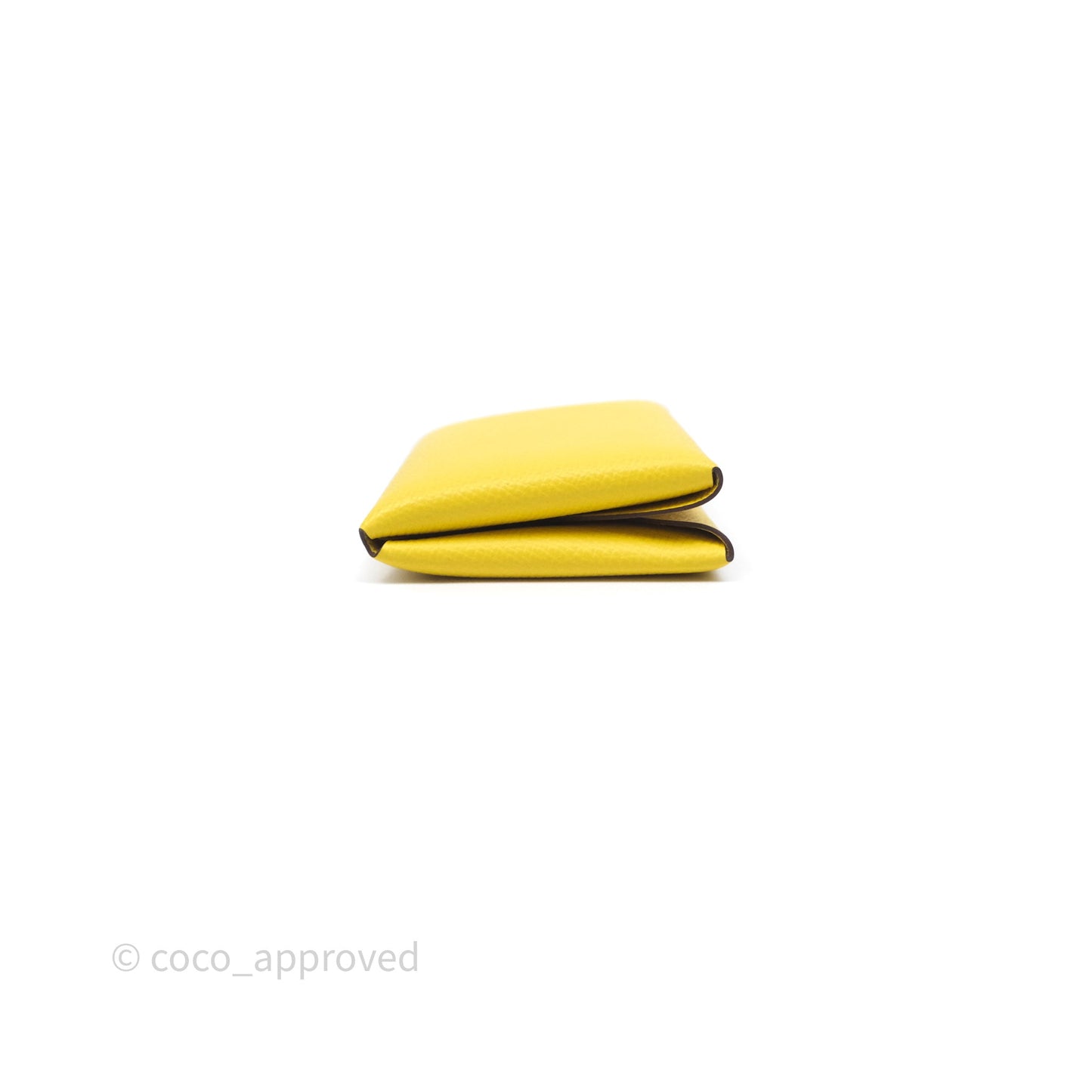 Hermès Calvi Duo Compact Card Holder Jaune de Naples 9O Epsom