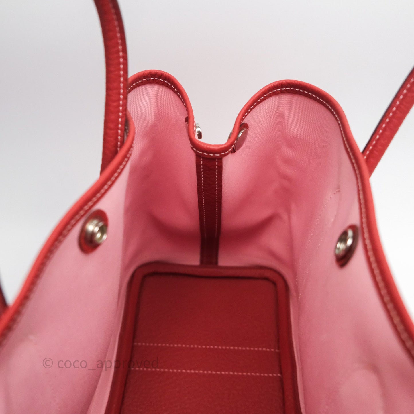 Hermès Garden Party 30 Canvas Rose Sakura 3Q/ Rouge Duchesse 2V