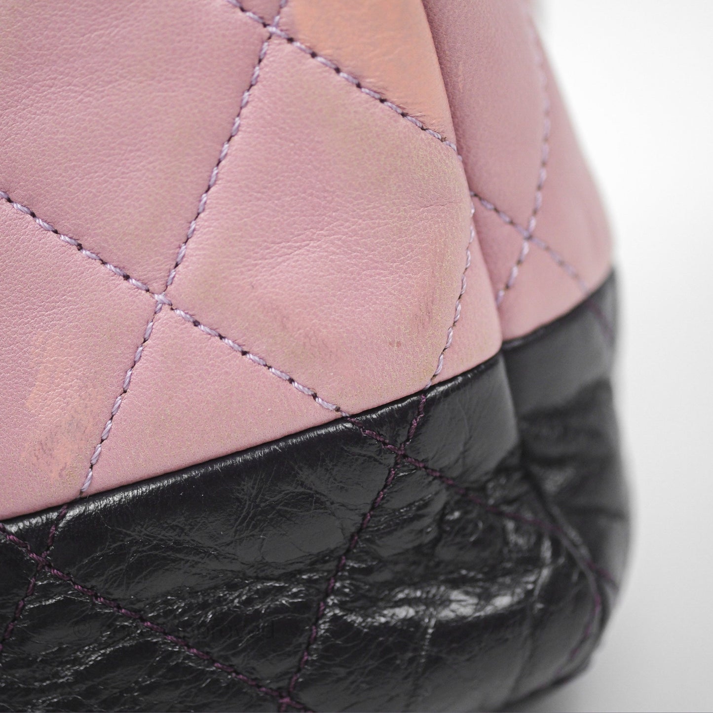 Chanel Medium Bicolor CC Chain Flap Pink/Black Lambskin Silver Hardware