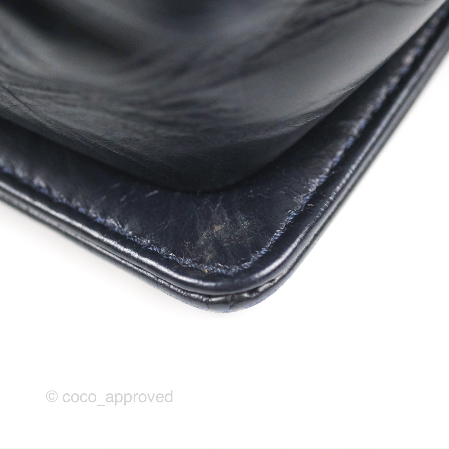 Chanel Small Chain Around Boy Dark Navy Glazed Calfskin Ruthenium Hardware