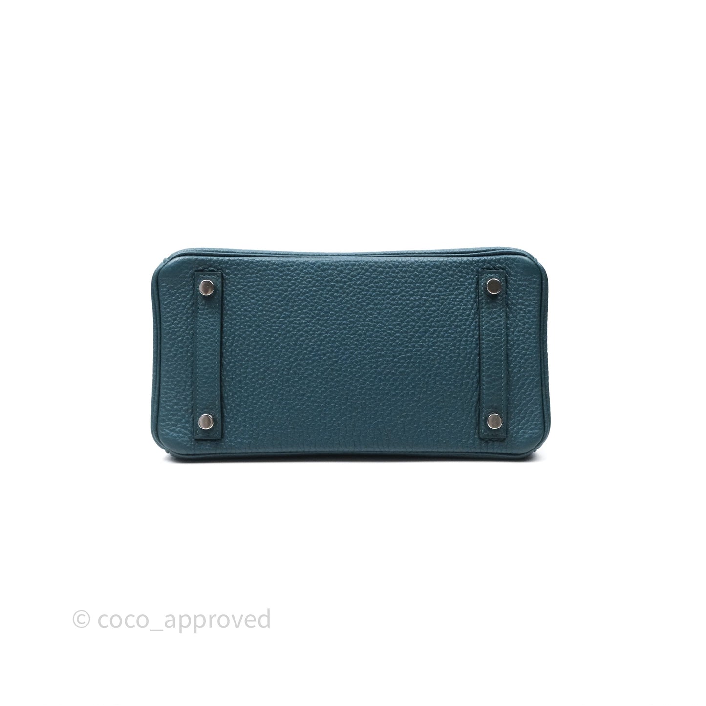 Hermès Birkin 25 Retourne Vert Bosphore W0 / Bleu Océan Z7 Togo Palladium Hardware