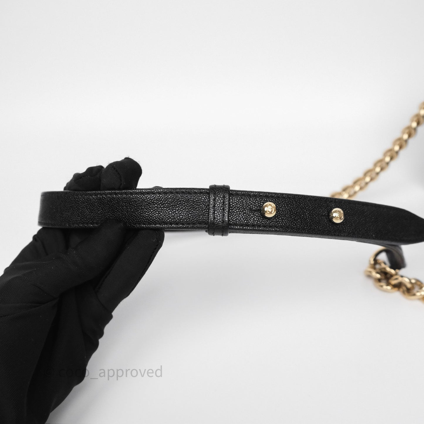 Chanel Small Boy Chevron Black Caviar Gold Hardware