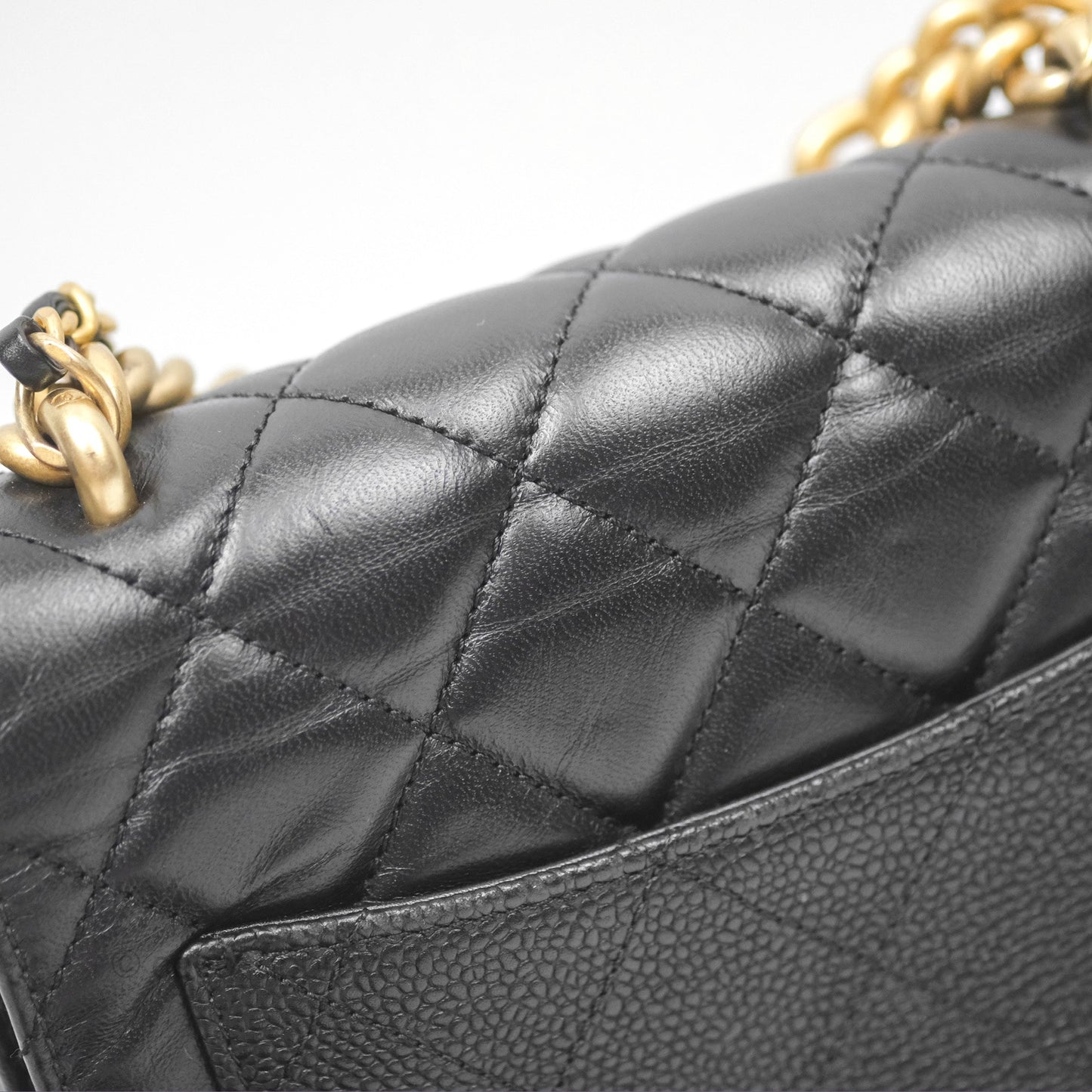 Chanel Chain Handle Small Flap Bag Black Calfskin