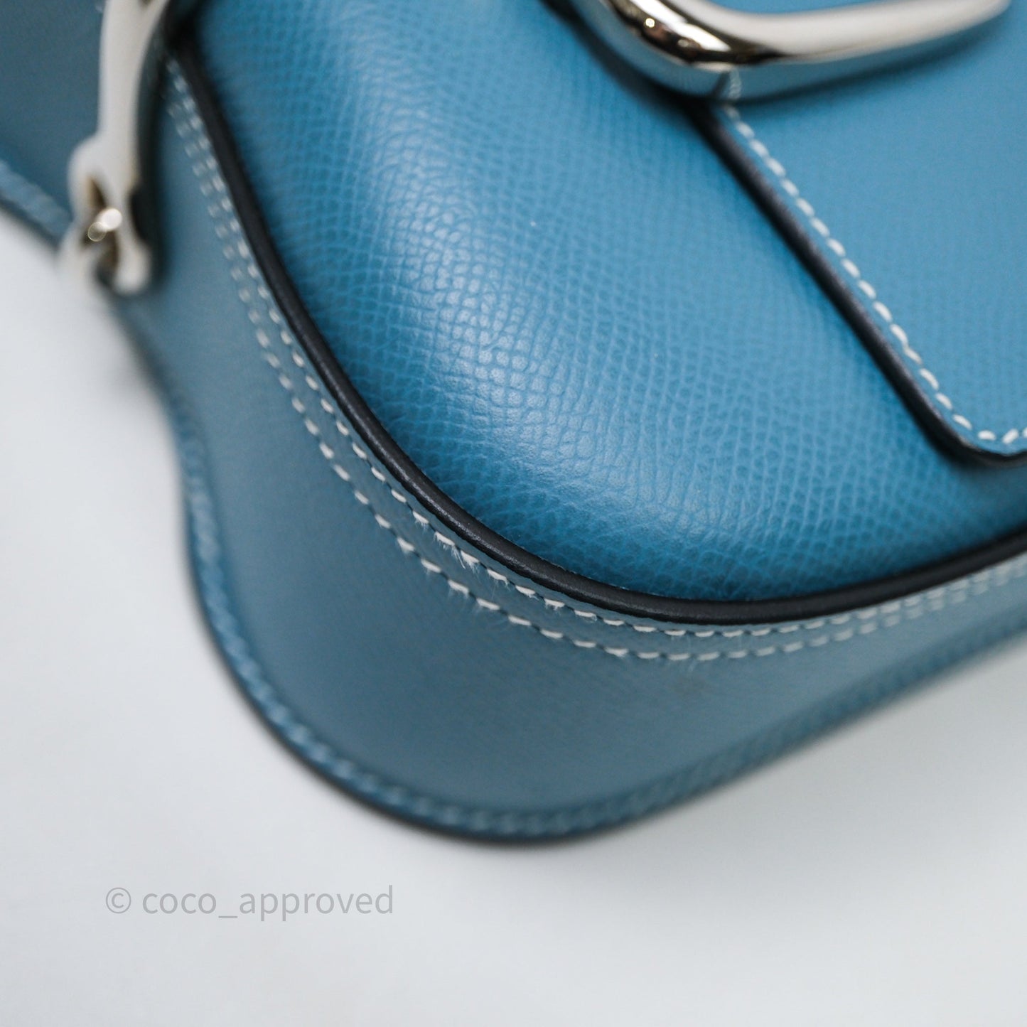 Hermès Della Cavalleria Mini II Bag 18 New Bleu Jean 75 Epsom Palladium Hardware