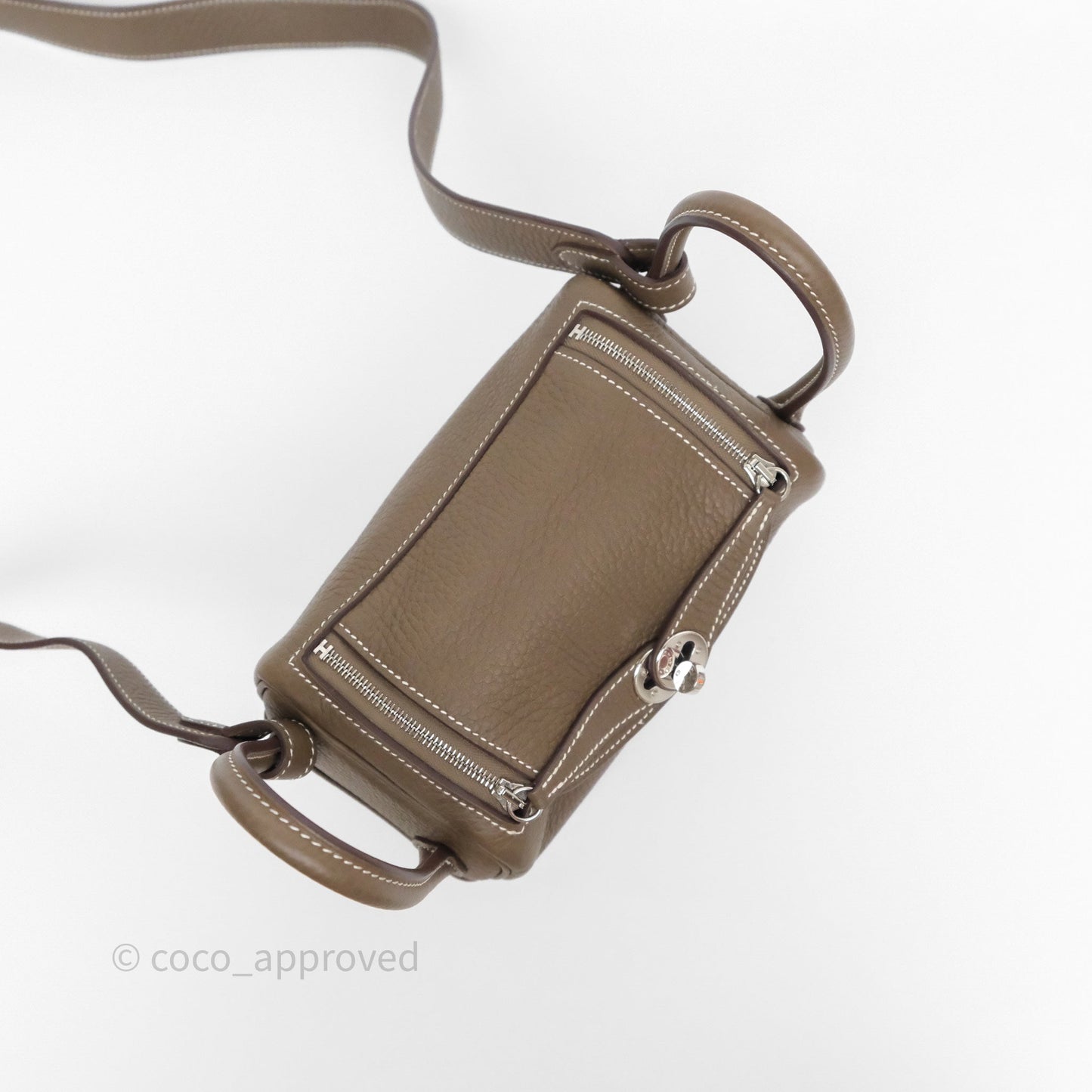Hermès Mini Lindy 20 Etoupe 18 Clemence Palladium Hardware
