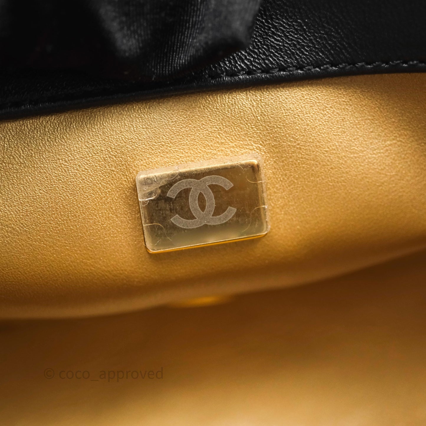 Chanel Pearl Crush Mini Square Quilted Black Lambskin Aged Gold Hardware