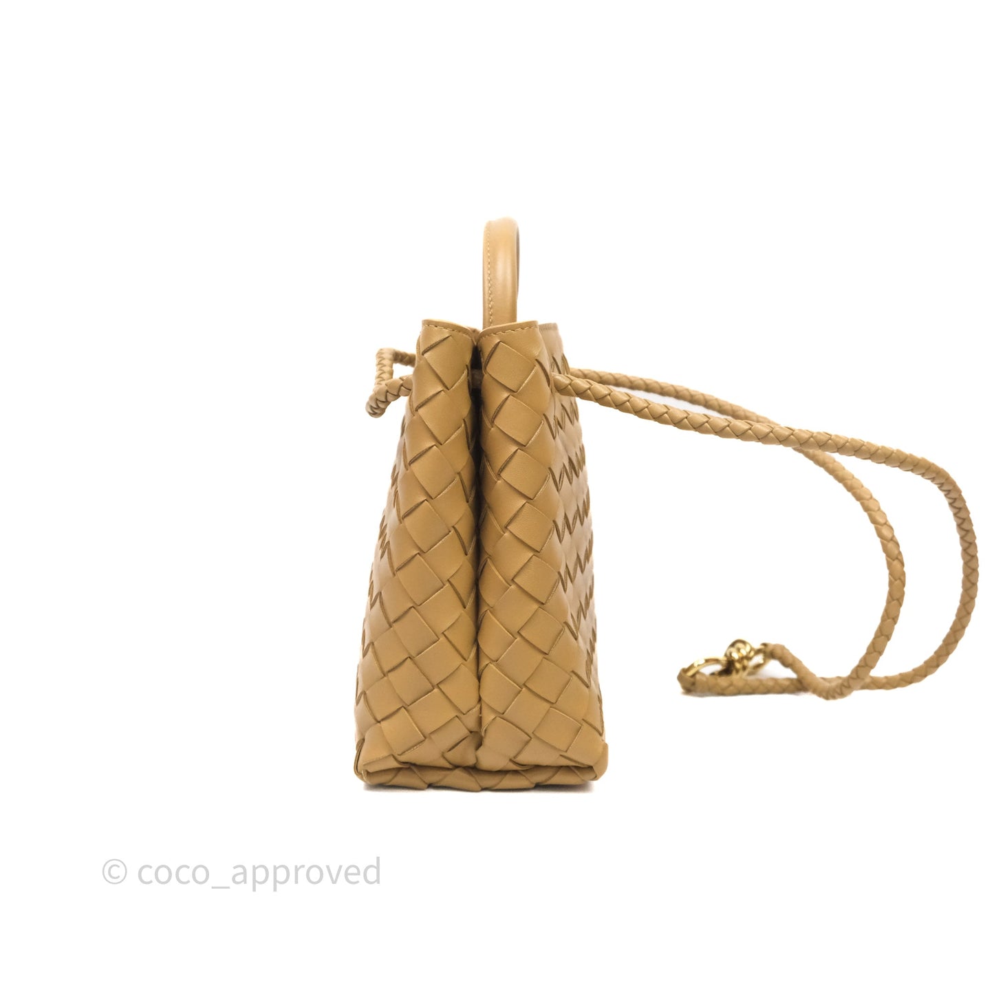 Bottega Veneta Small Andiamo Bag Dark Praline Intrecciato Lambskin