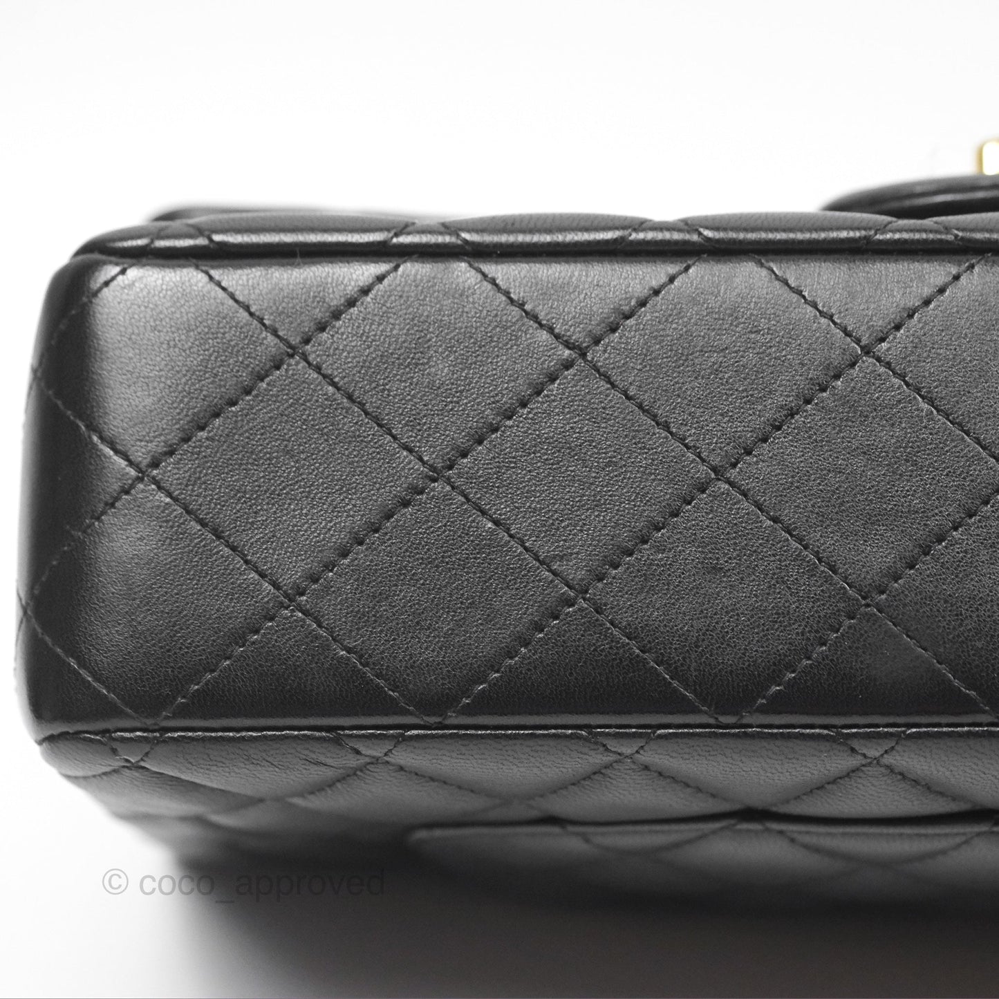 Chanel Classic M/L Medium Flap Quilted Black Lambskin Gold Hardware