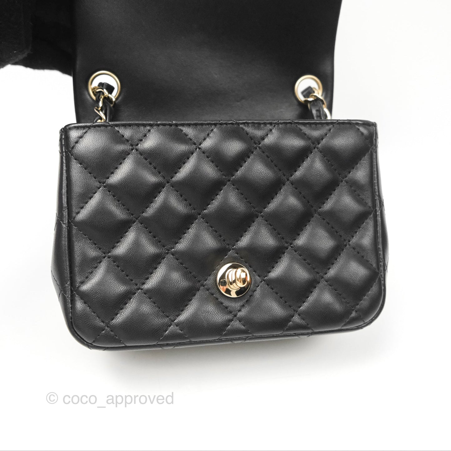 Chanel Mini Square Black Lambskin Gold Hardware