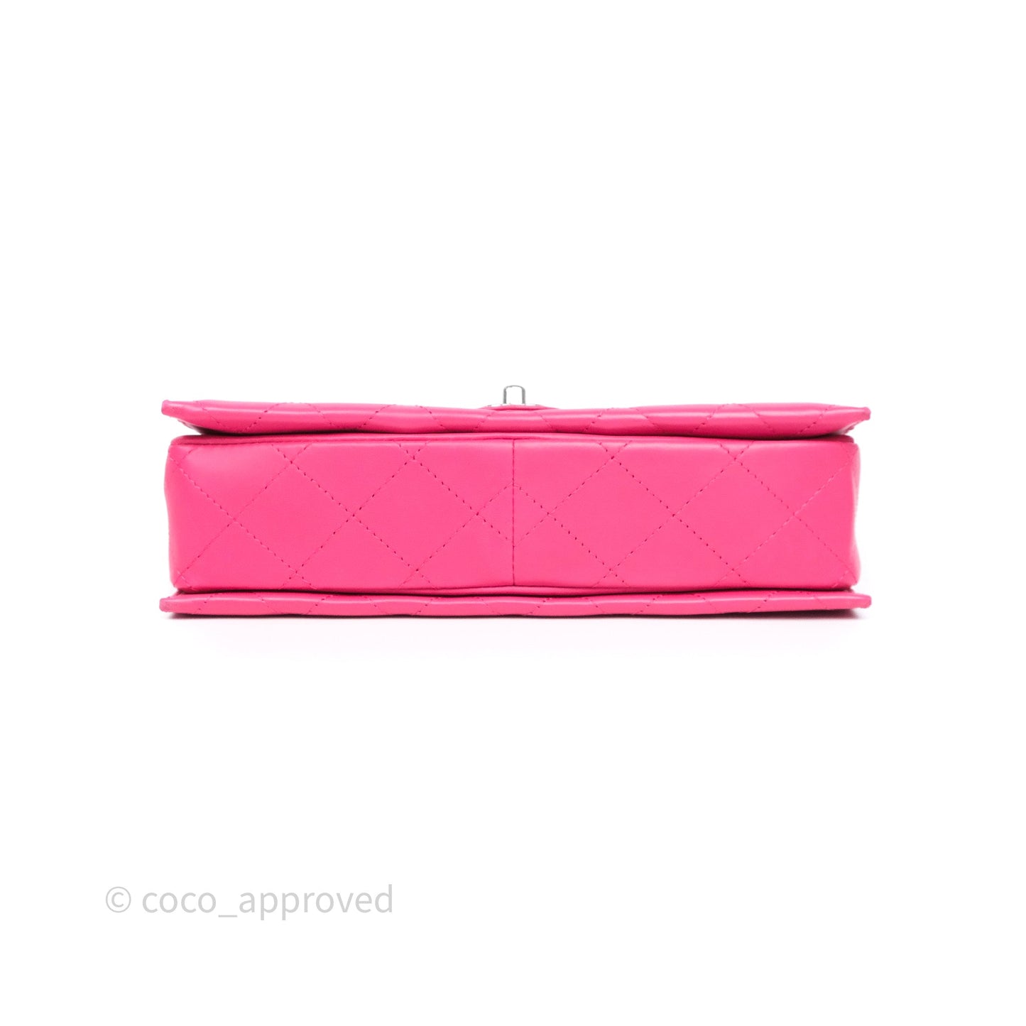 Chanel Stitched Double Flap Bag Pink Calfskin Silver Hardware